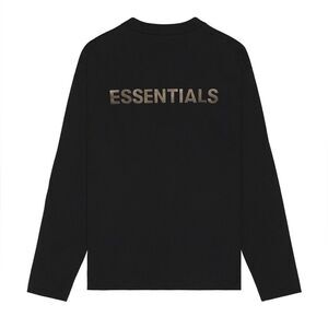 Fear of God ESSENTIALS Classic Fit Ls Tee in Jet Black